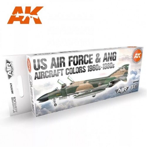 AK Interactive US Air Force & ANG Aircraft 1960s-1980s SET 3G 8x17ml AK11747 